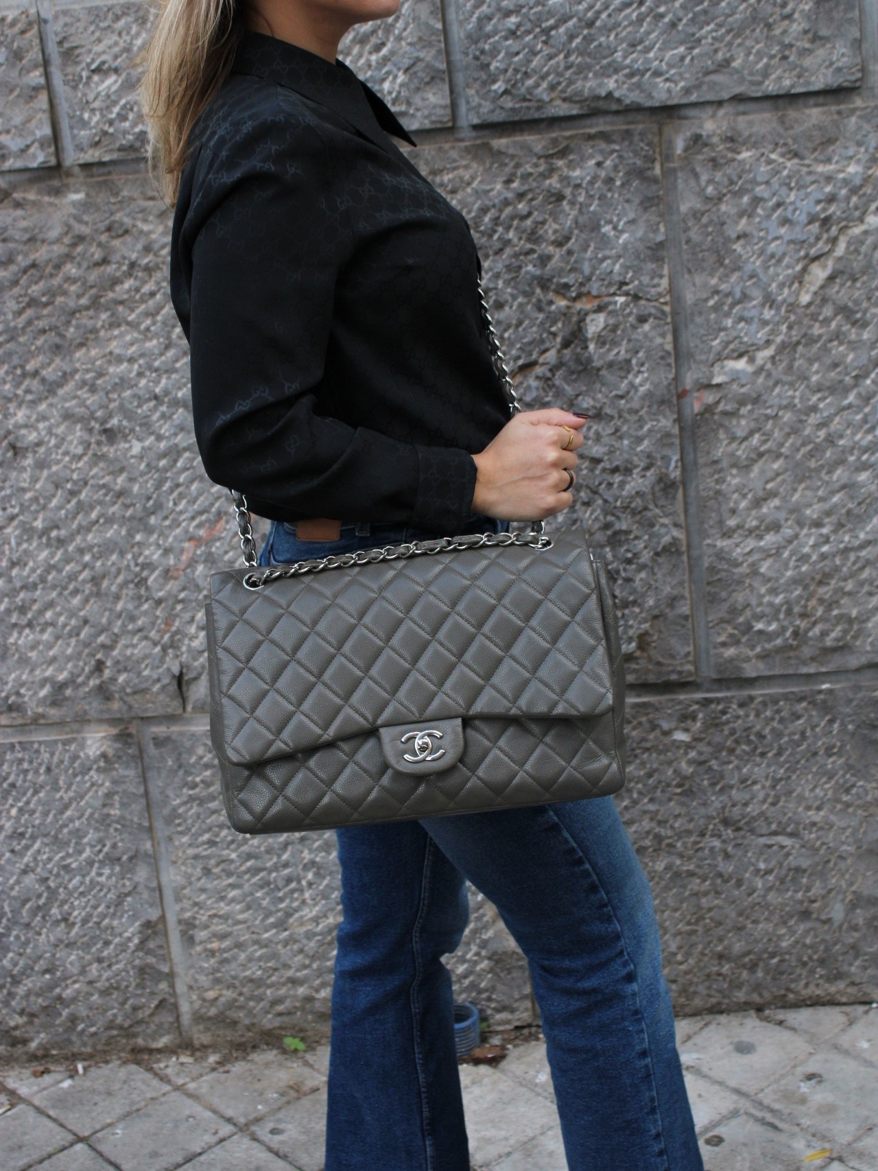 Borsa Chanel Maxi Jumbo Single Flap thumb