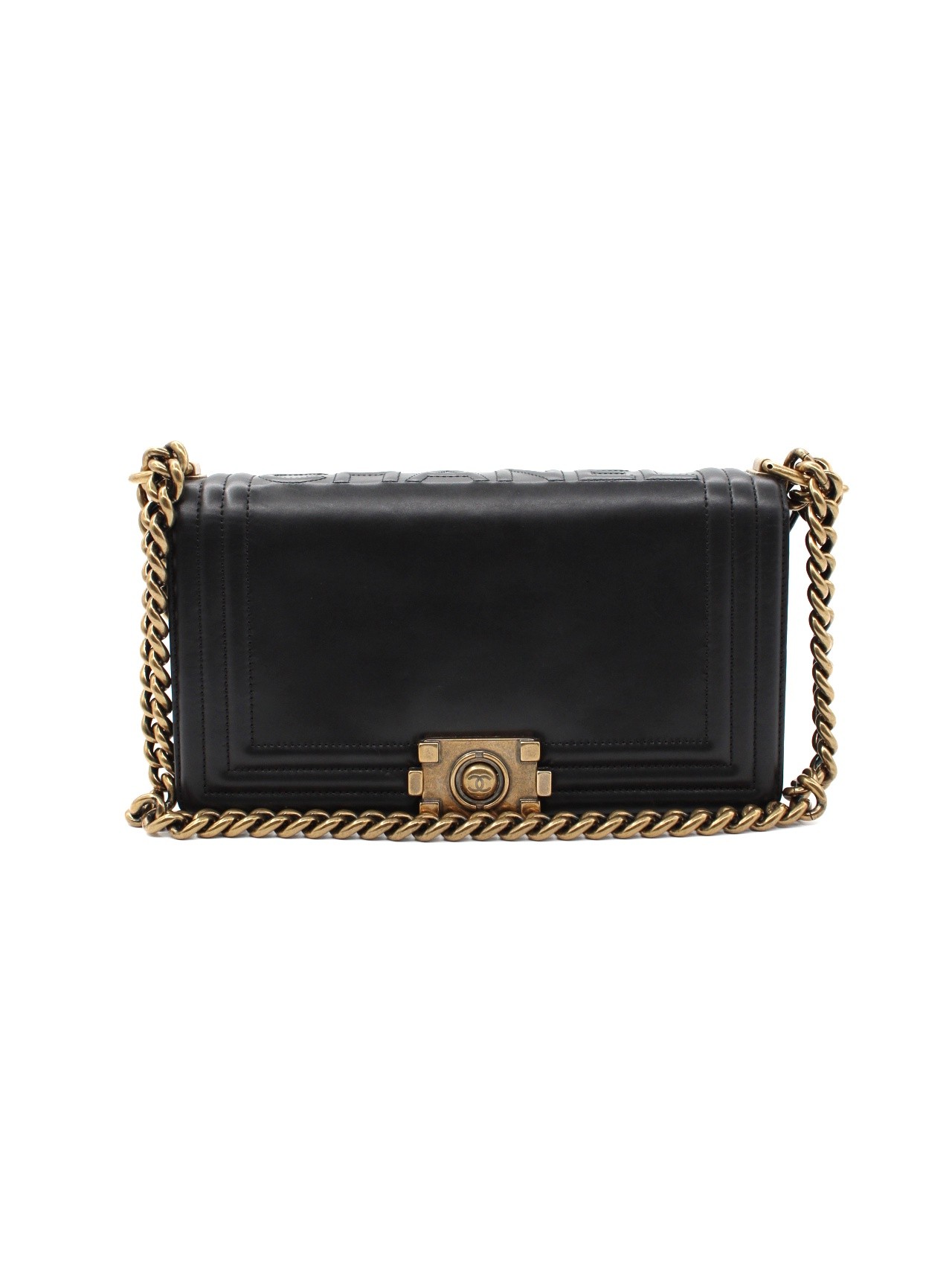 Borsa Chanel Boy in pelle nera thumb
