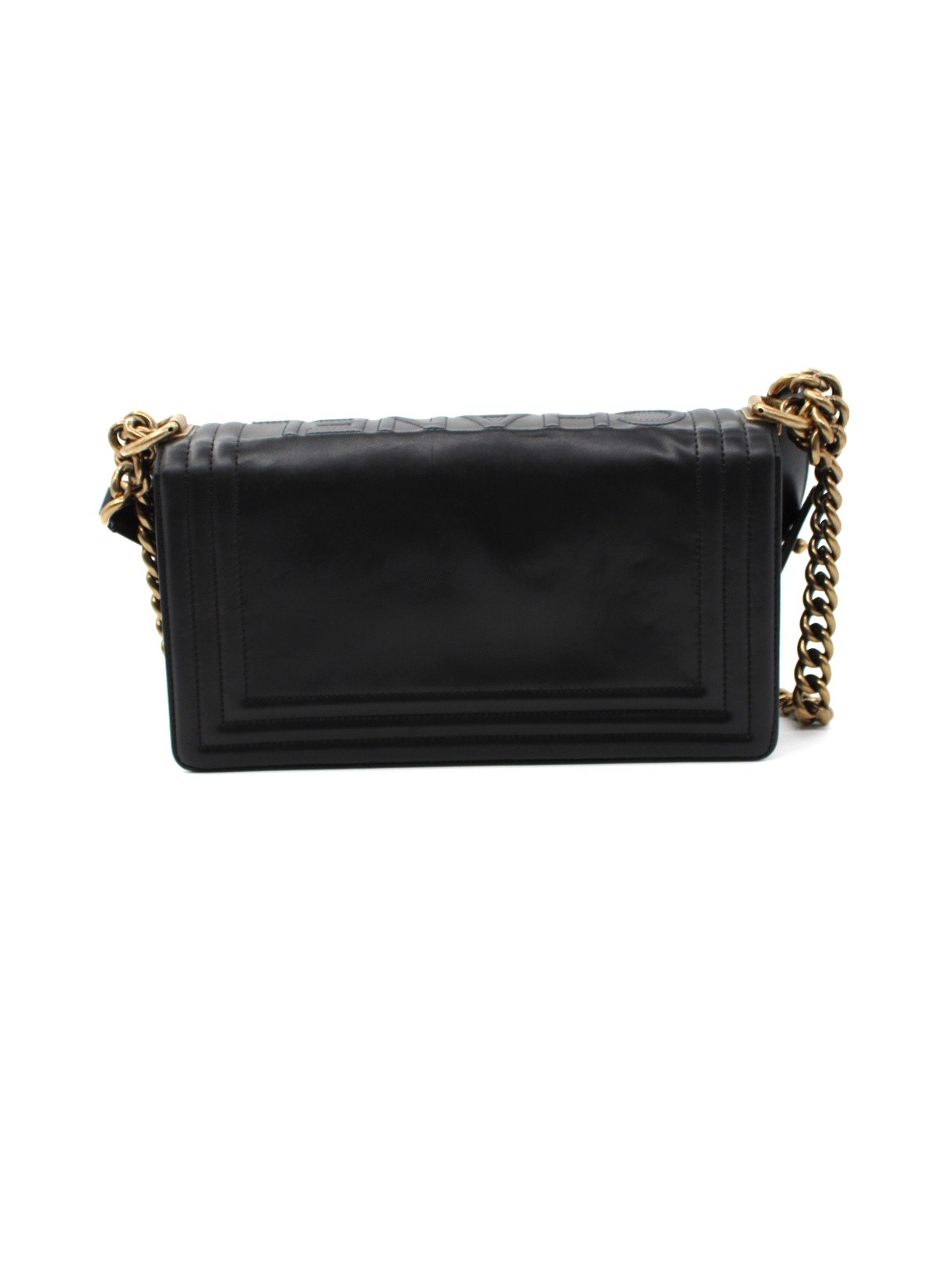 Borsa Chanel Boy in pelle nera thumb