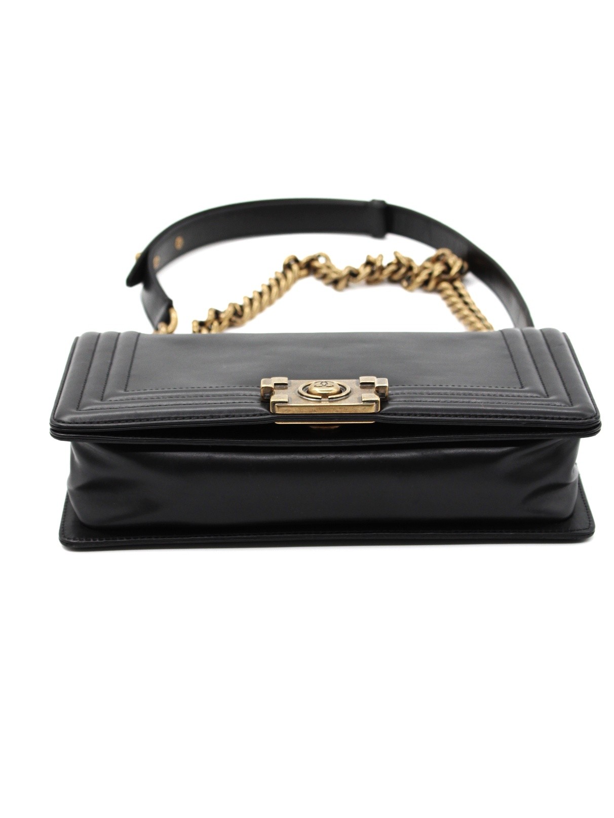 Borsa Chanel Boy in pelle nera thumb