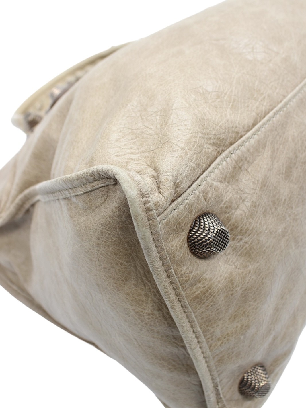 Borsa Balenciaga City Giant in pelle beige thumb