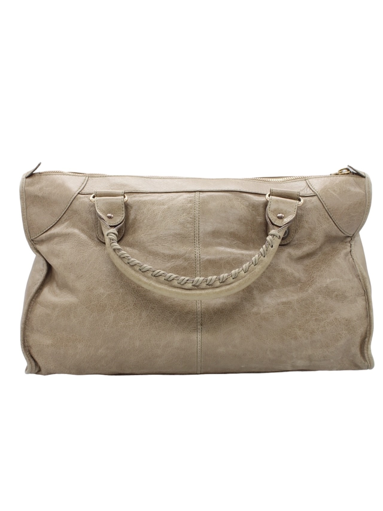 Borsa Balenciaga City Giant in pelle beige thumb