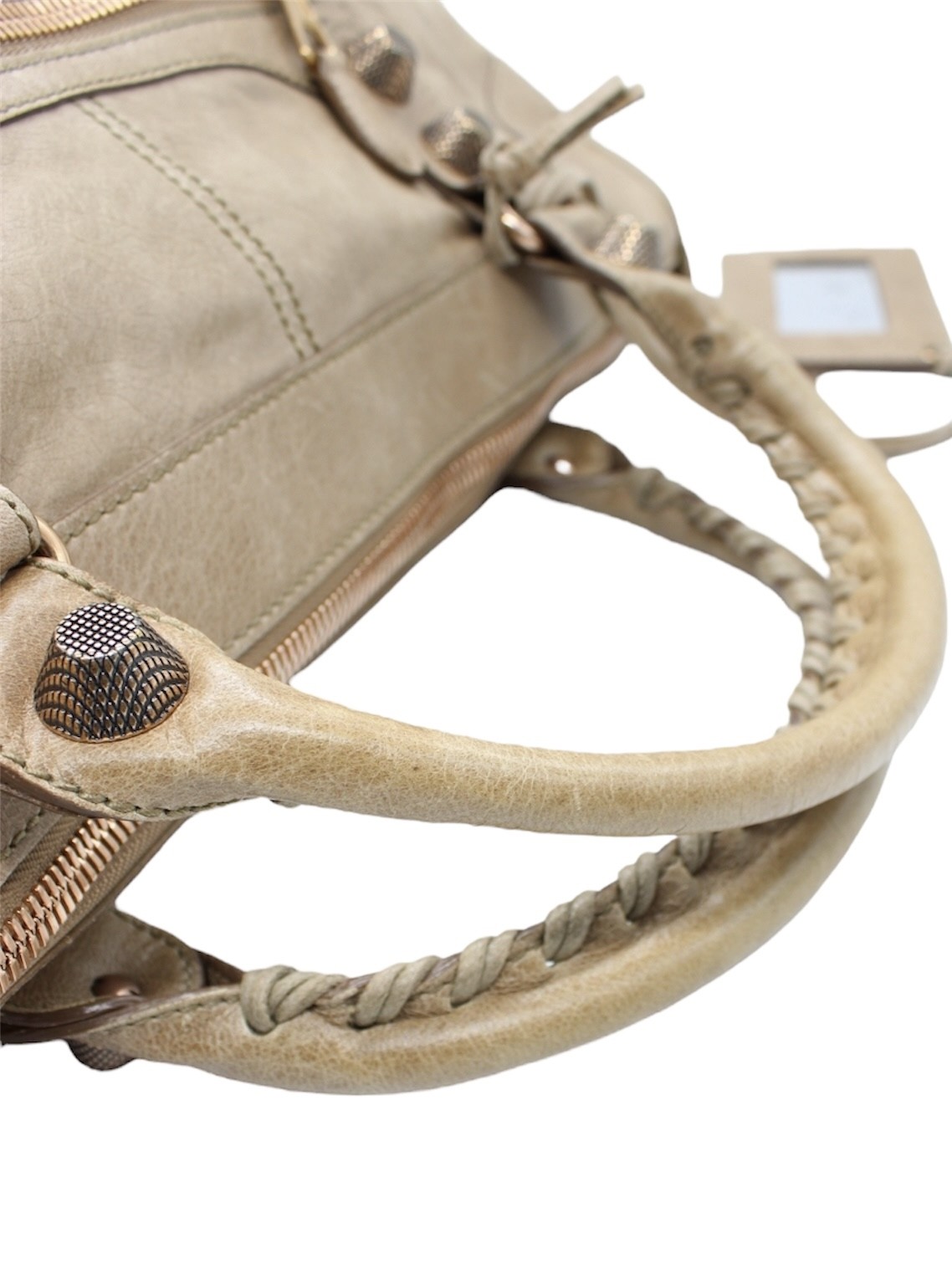 Borsa Balenciaga City Giant in pelle beige thumb