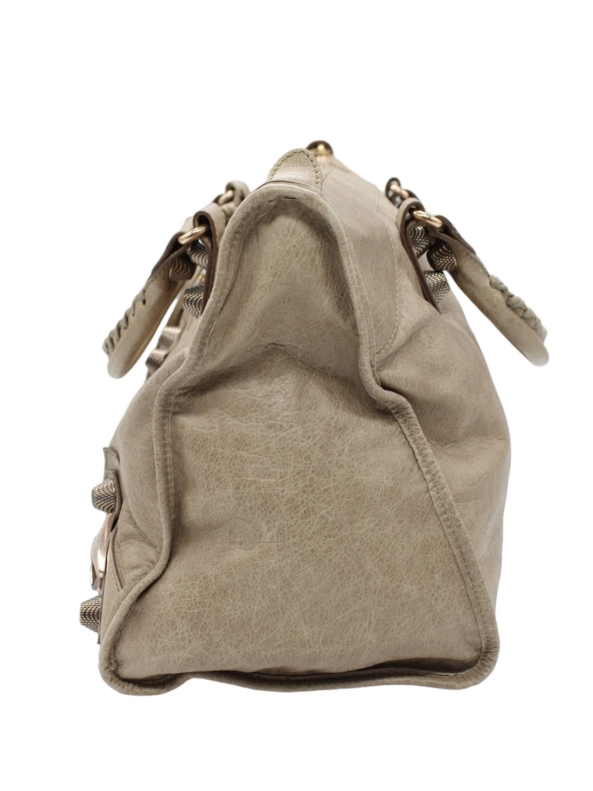 Borsa Balenciaga City Giant in pelle beige thumb