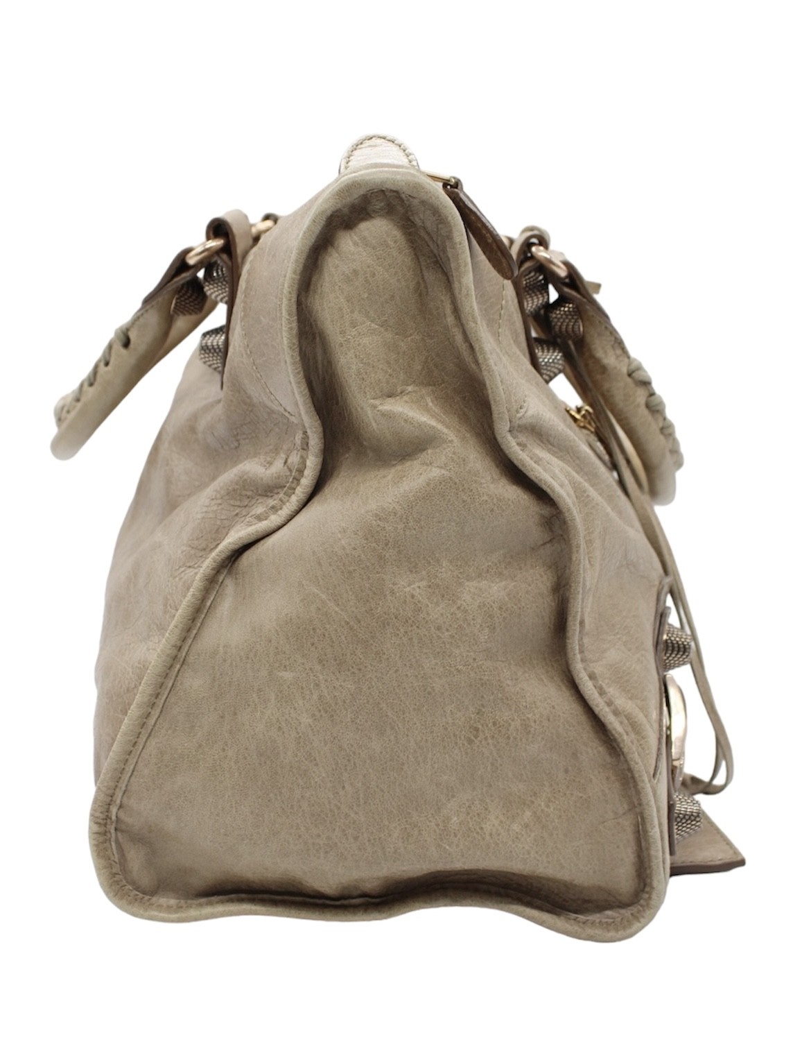 Borsa Balenciaga City Giant in pelle beige thumb