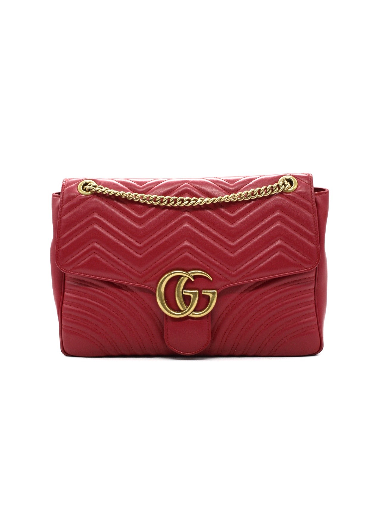 Borsa Gucci Marmont 35 in pelle rossa thumb
