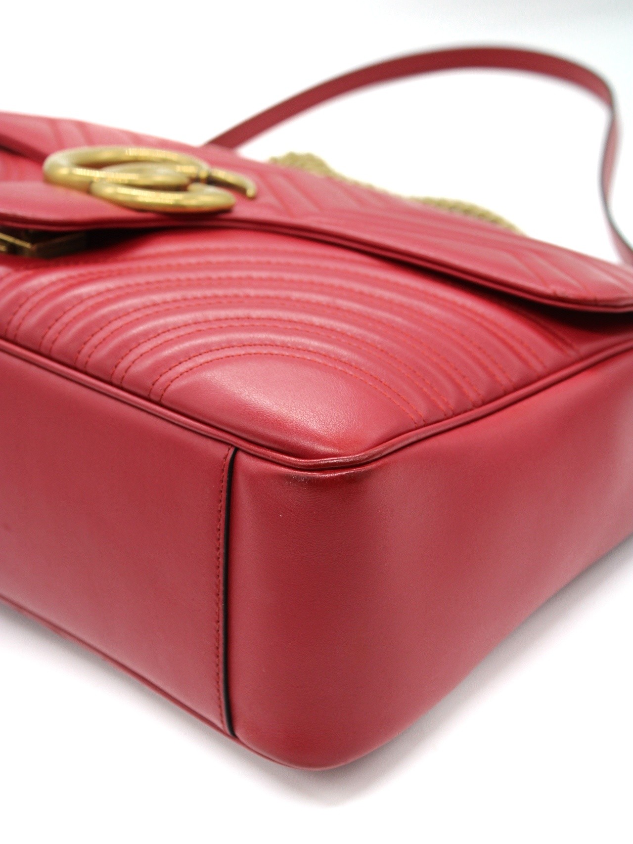 Borsa Gucci Marmont 35 in pelle rossa thumb