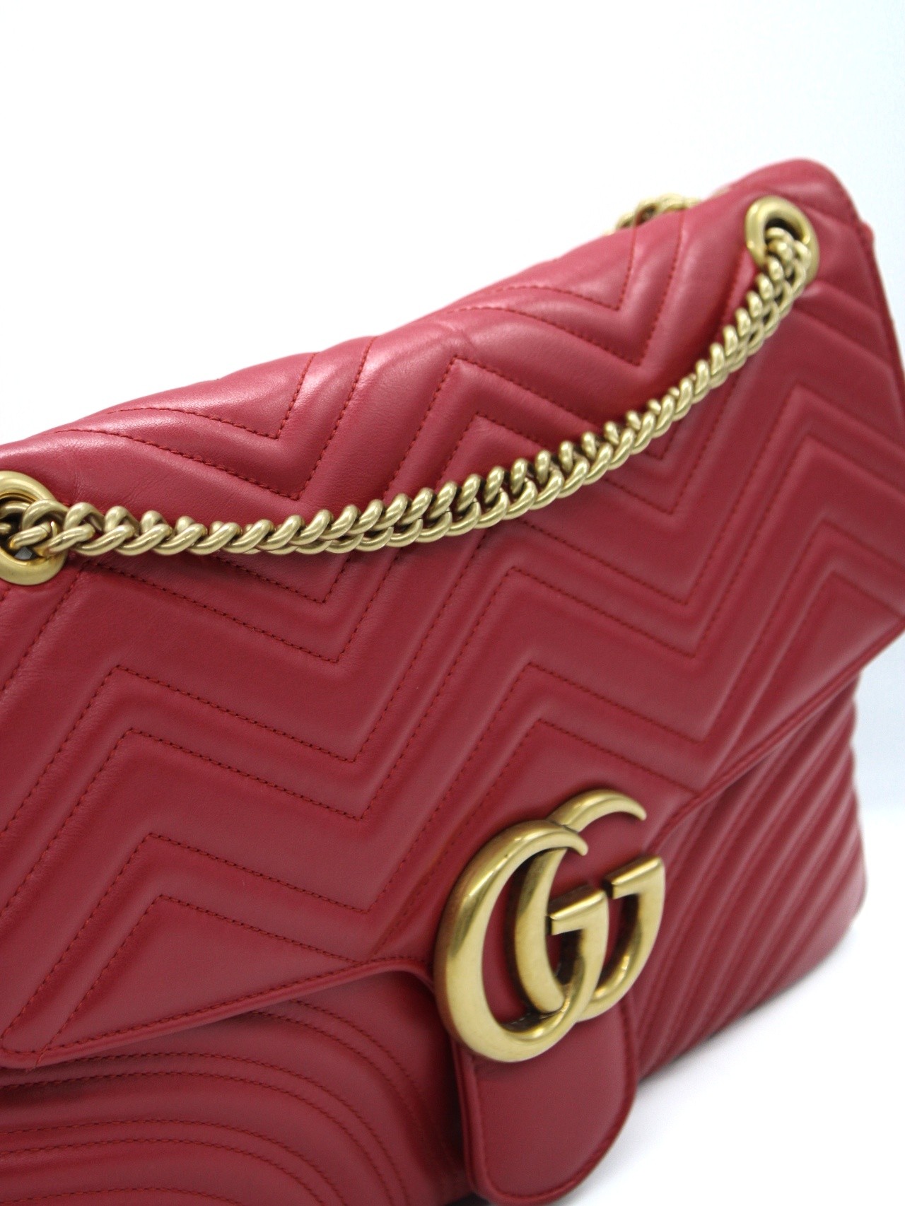 Borsa Gucci Marmont 35 in pelle rossa thumb