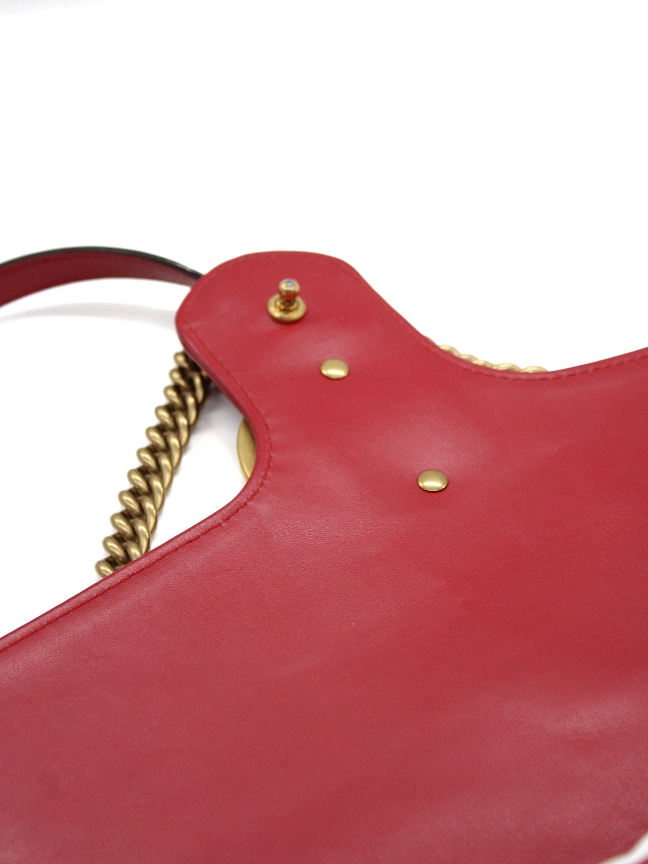 Borsa Gucci Marmont 35 in pelle rossa thumb