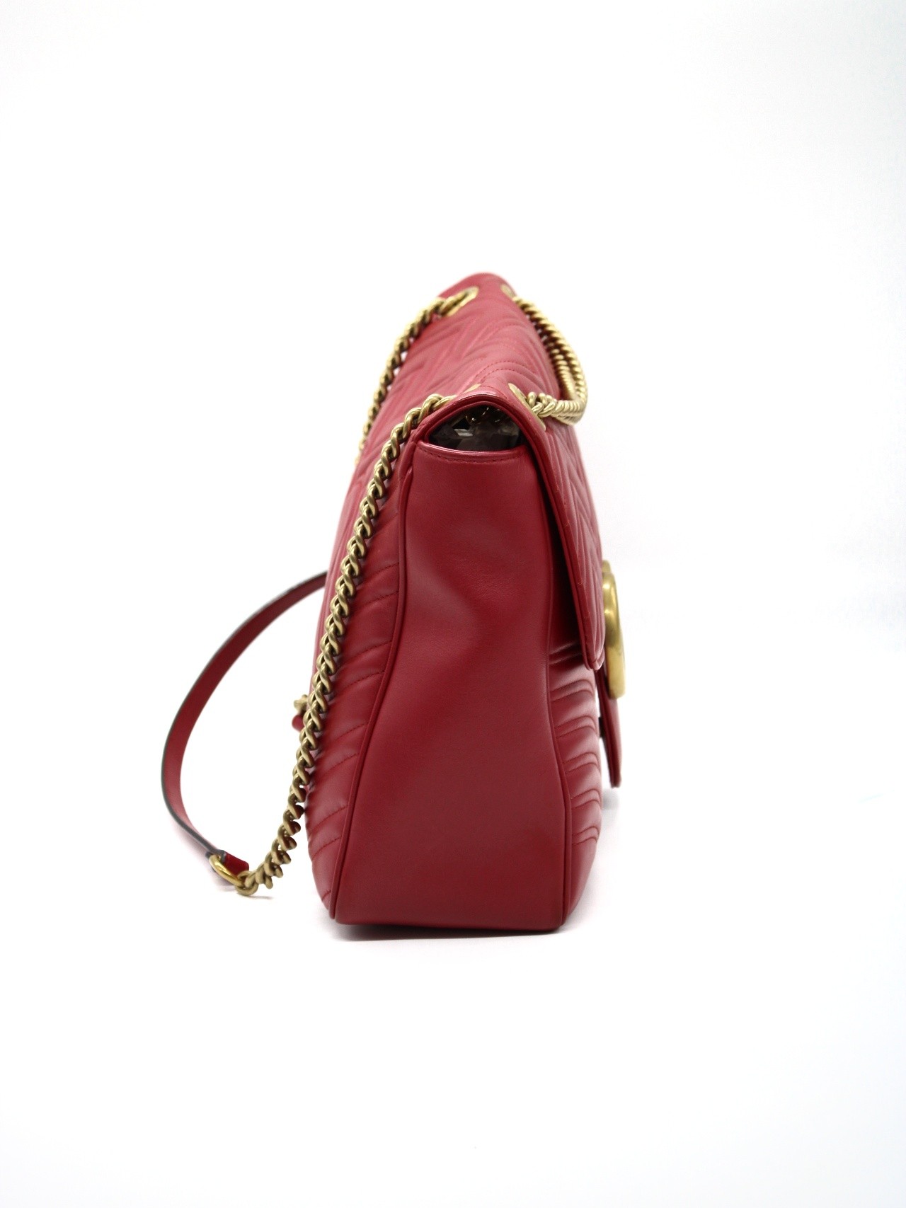 Borsa Gucci Marmont 35 in pelle rossa thumb