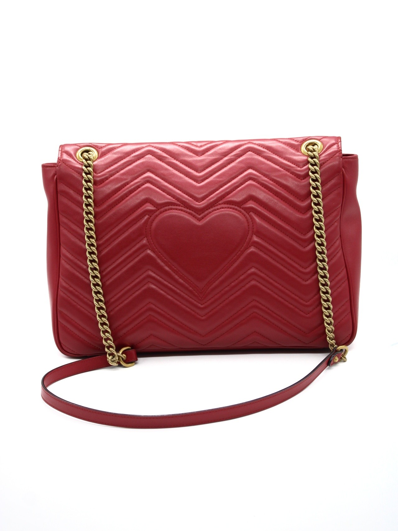 Borsa Gucci Marmont 35 in pelle rossa thumb