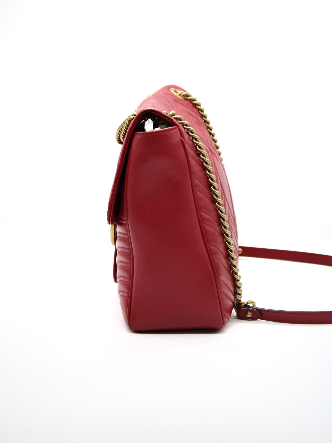 Borsa Gucci Marmont 35 in pelle rossa thumb