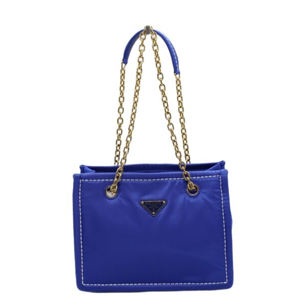 Prada in tela vela blu borsa a spalla