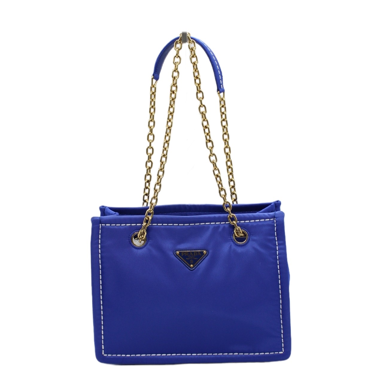 Prada in tela vela blu borsa a spalla thumb