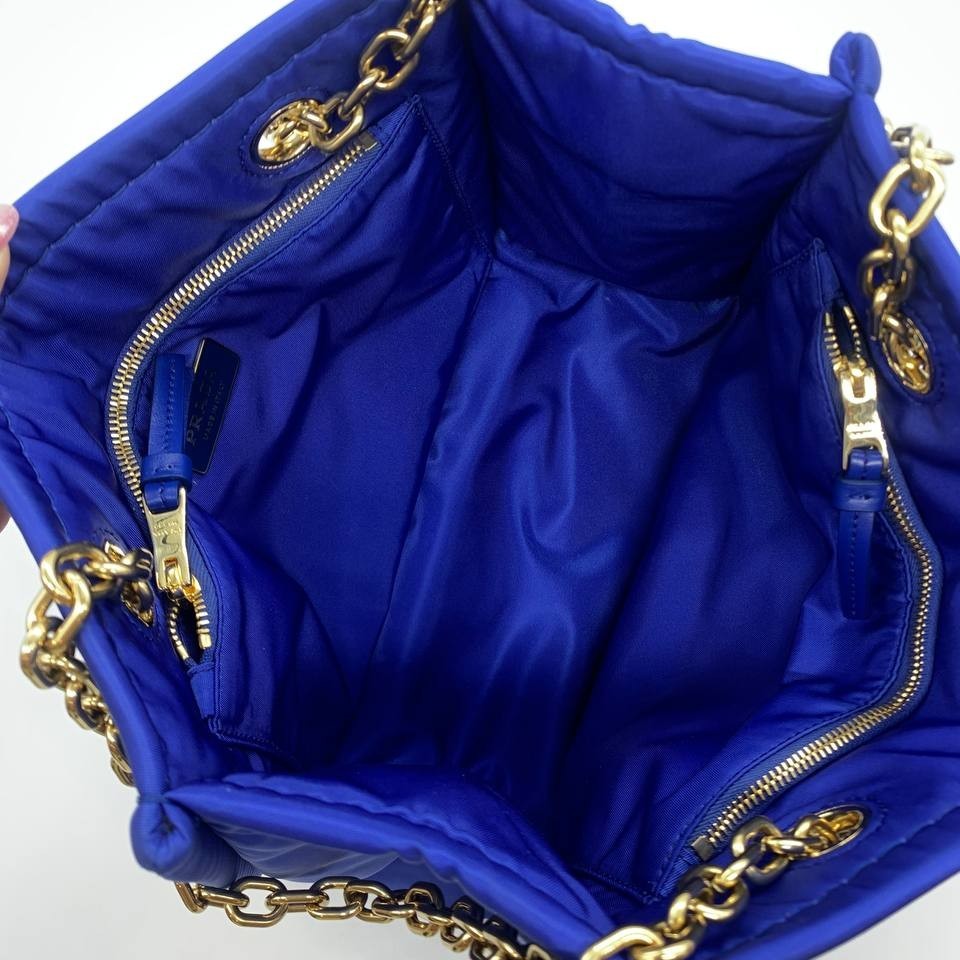 Prada in tela vela blu borsa a spalla thumb