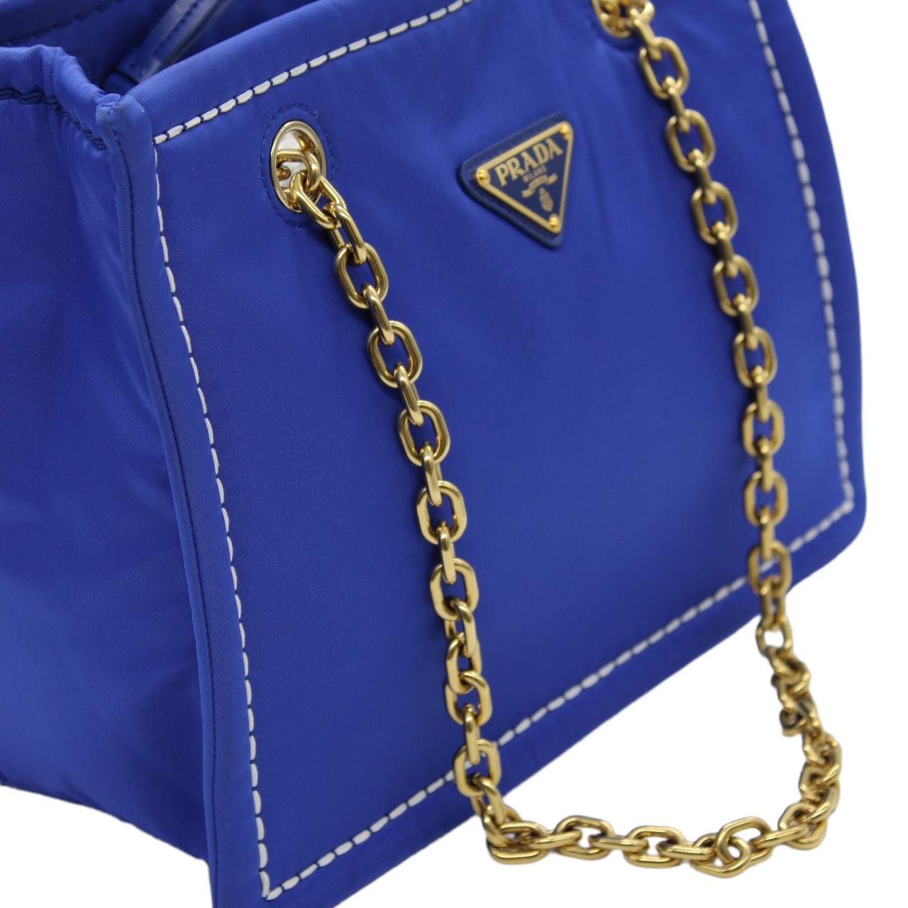 Prada in tela vela blu borsa a spalla thumb