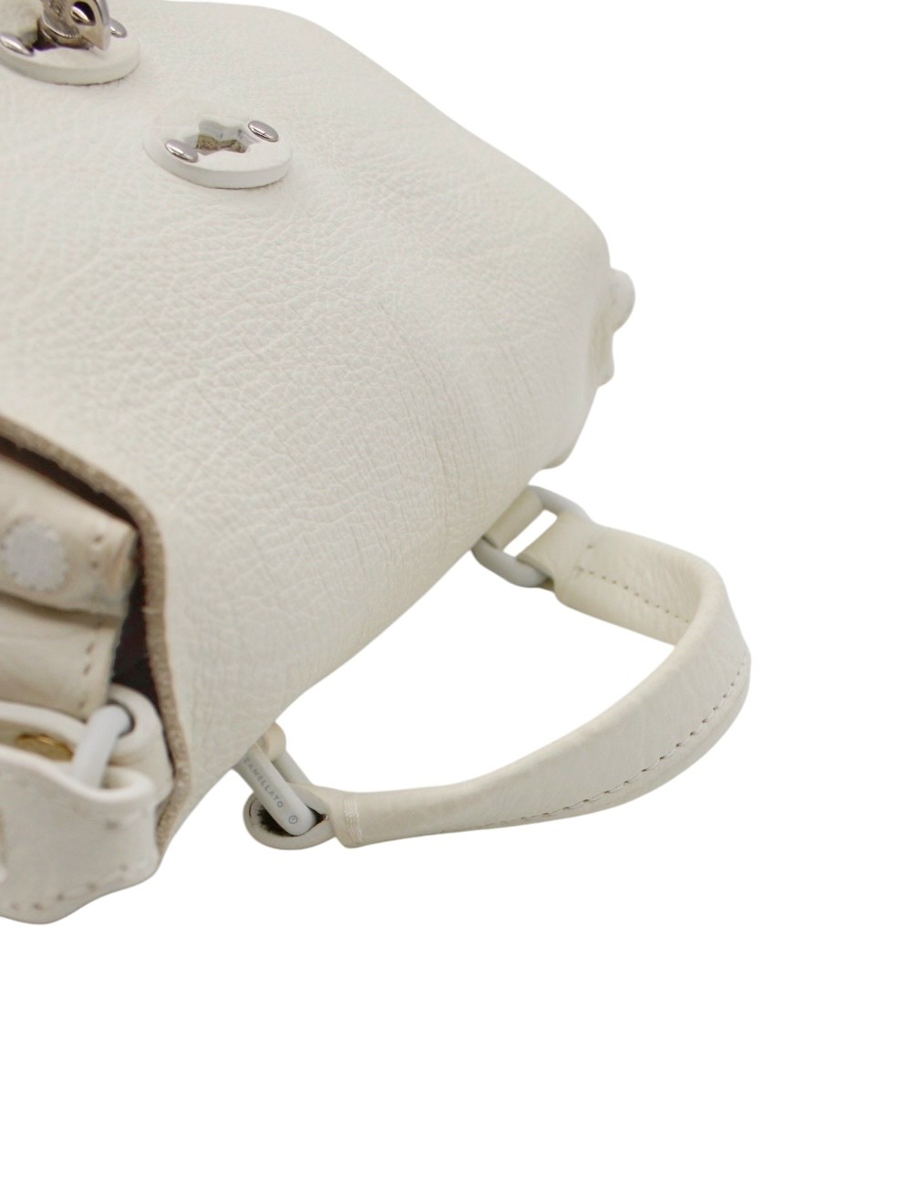 Borsa Zanellato Postina Baby in Pelle Stampa Cocco Bianco thumb