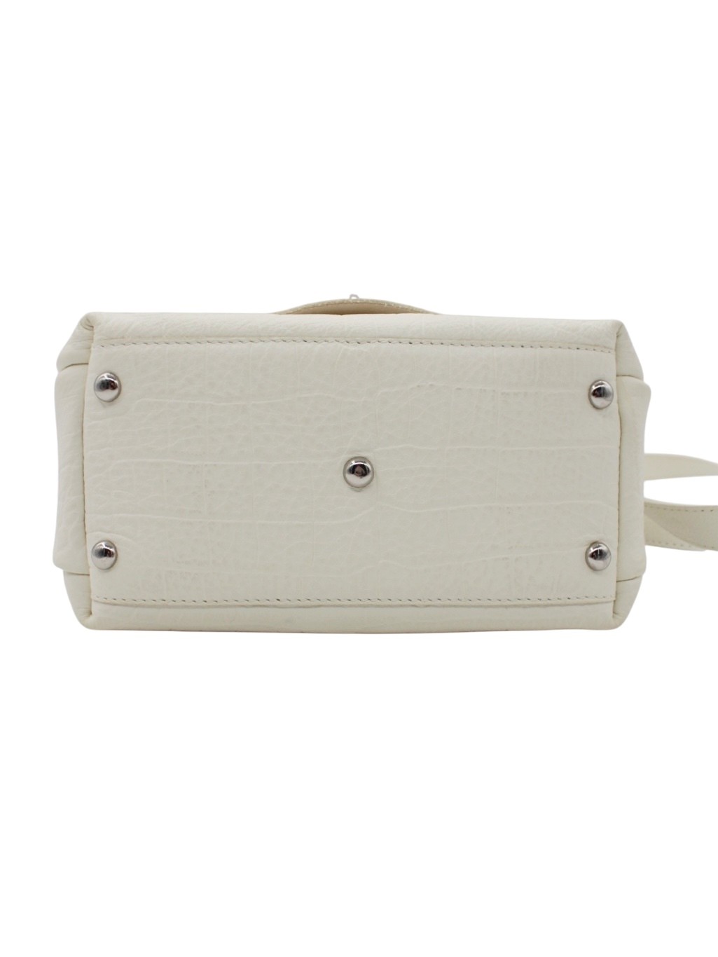 Borsa Zanellato Postina Baby in Pelle Stampa Cocco Bianco thumb