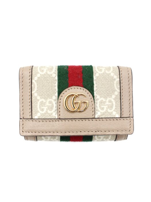 Portafoglio Gucci Ophidia in Tessuto Supreme Beige