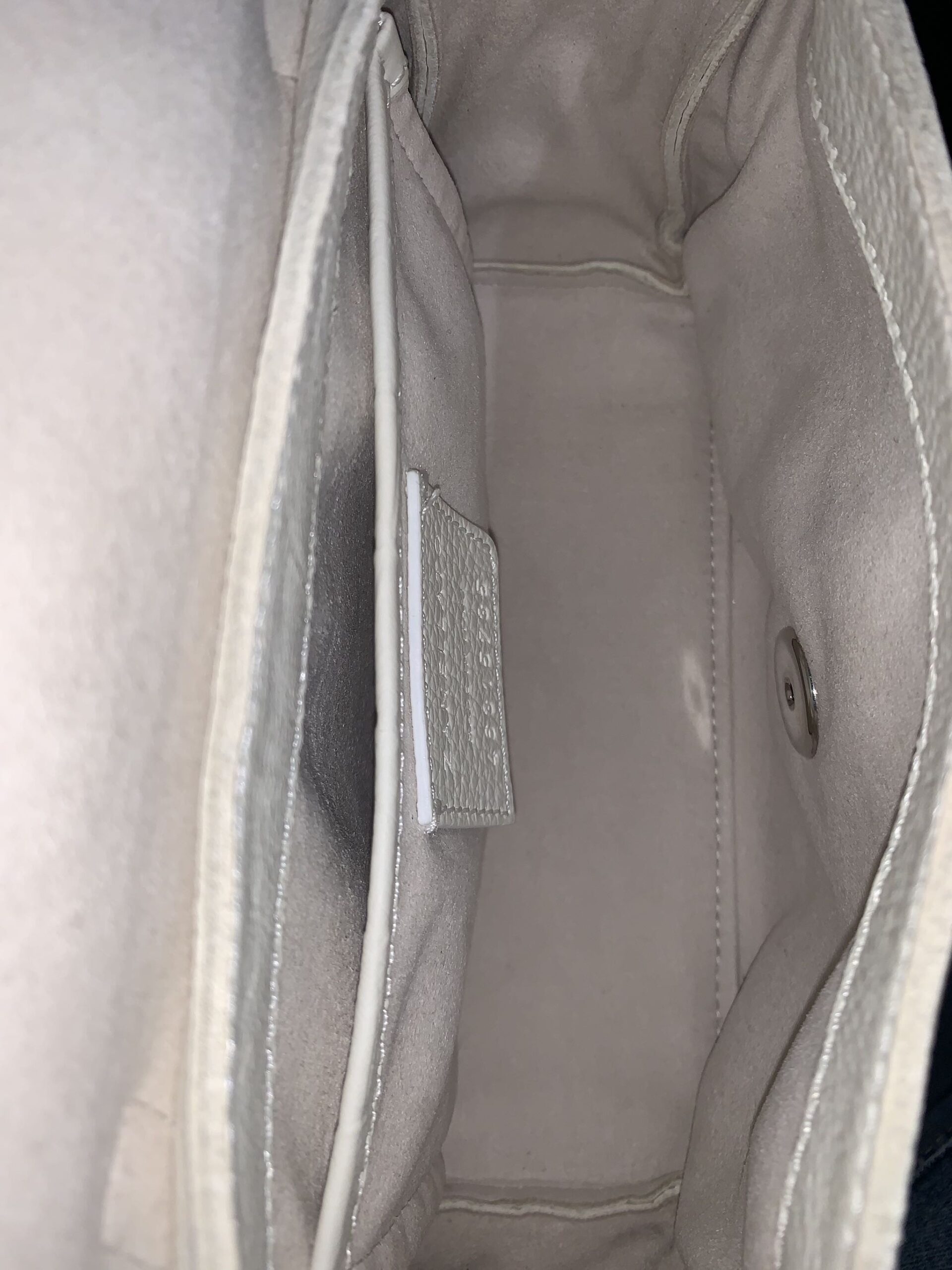 Borsa Zanellato Postina Baby in Pelle Stampa Cocco Bianco thumb