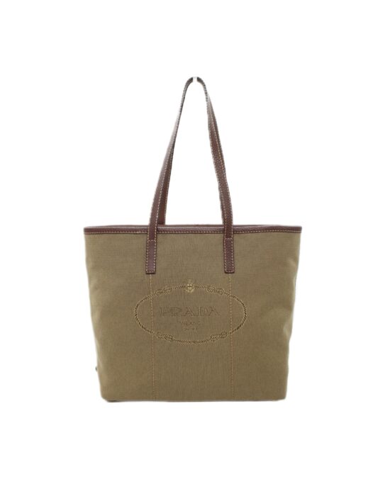 Shopper Prada in tessuto ed inserti in pelle