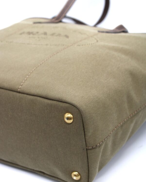 Shopper Prada in tessuto ed inserti in pelle