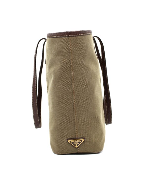 Shopper Prada in tessuto ed inserti in pelle