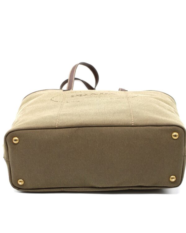 Shopper Prada in tessuto ed inserti in pelle