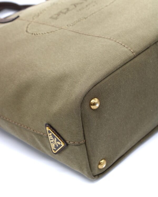 Shopper Prada in tessuto ed inserti in pelle