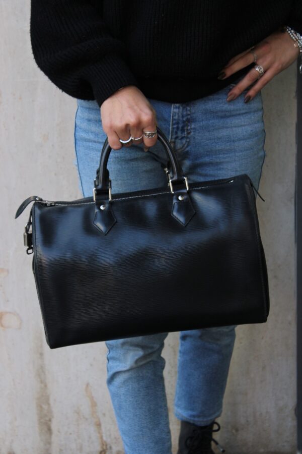 Borsa Louis Vuitton Speedy 35 in Pelle Epi Nera