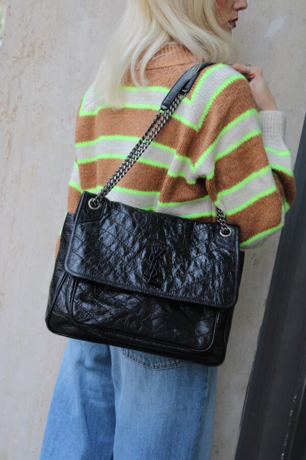 Borsa Saint Laurent Niki in Pelle Vintage Nera