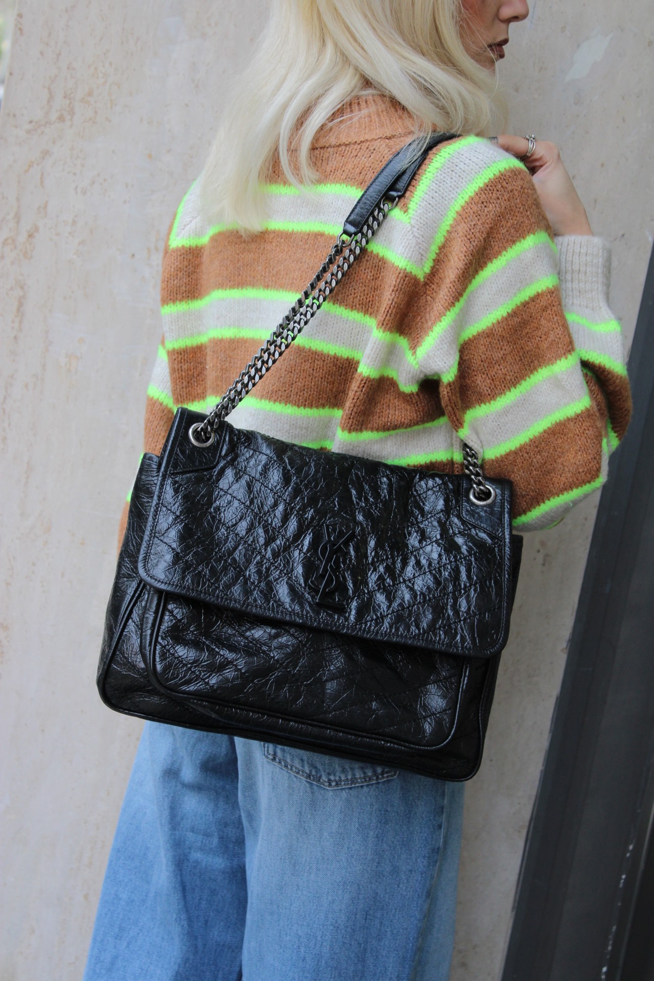 Borsa Saint Laurent Niki in Pelle Vintage Nera thumb