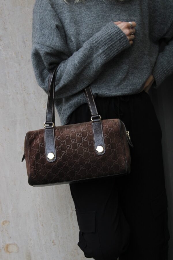 Bauletto Gucci Charmy in Suede Marrone
