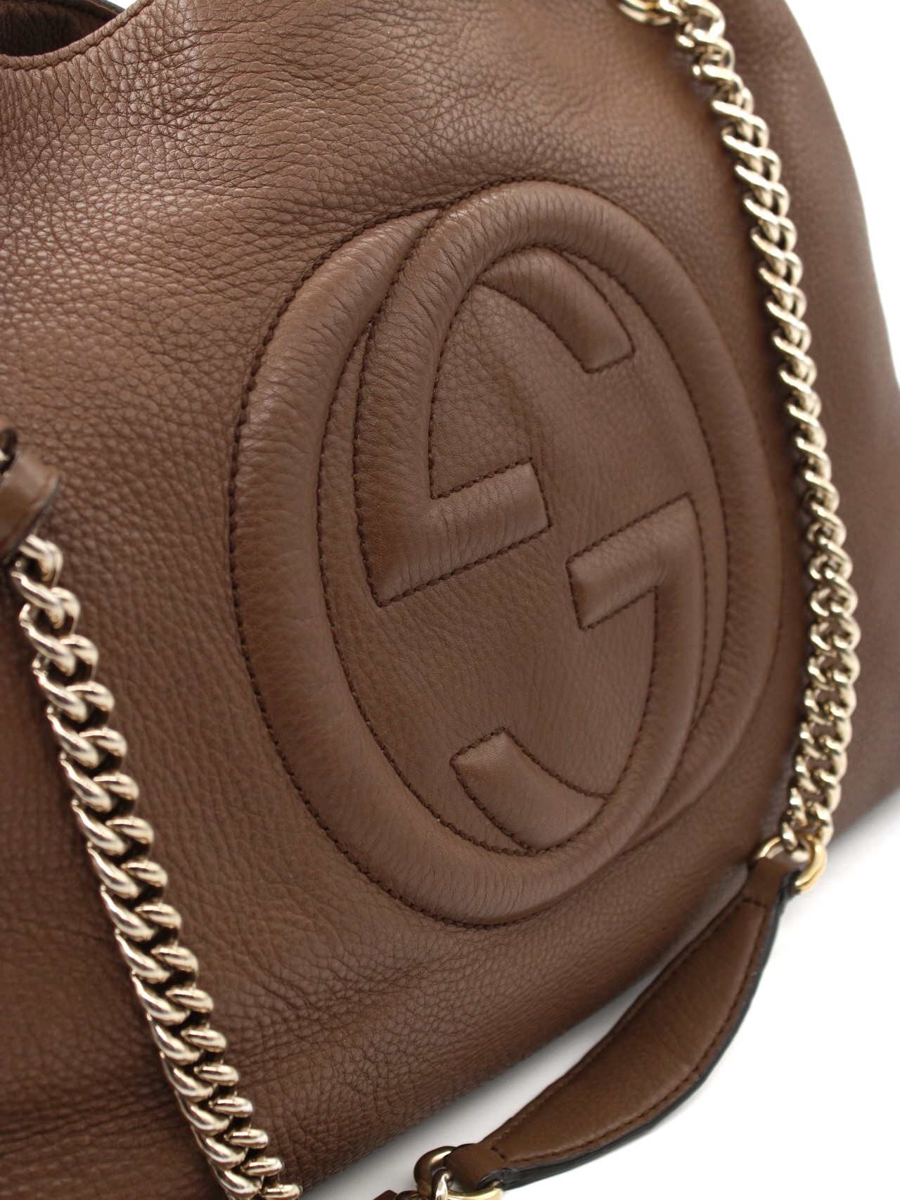 Borsa Gucci Soho in Pelle Marrone thumb