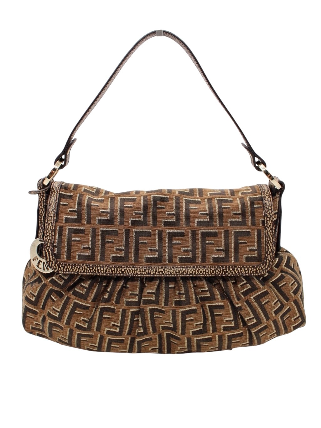 Borsa Fendi Chef color tabacco e oro thumb