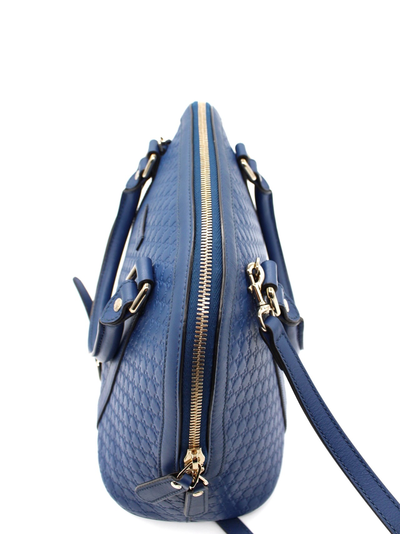 Borsa Gucci in Pelle Microguccissima Blu thumb