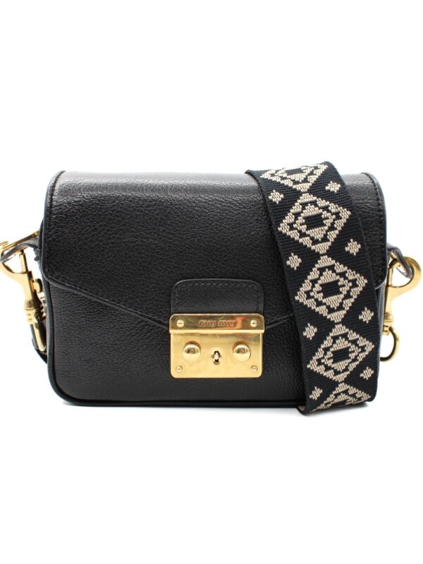 Tracolla Miu Miu in Pelle Madras Nera
