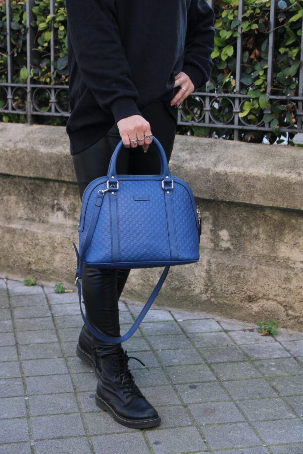 Borsa Gucci in Pelle Microguccissima Blu