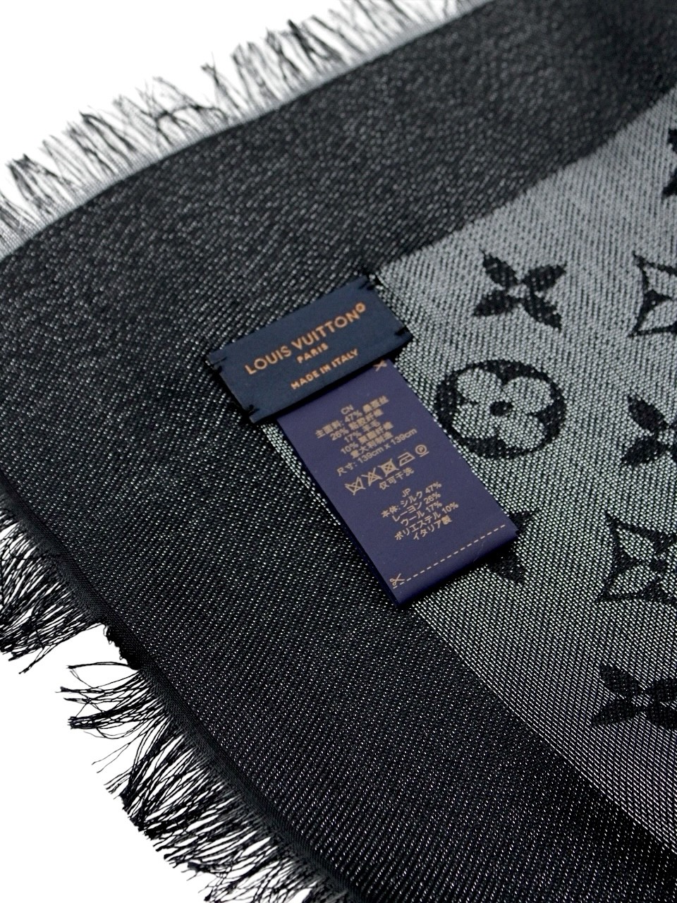 Scialle Louis Vuitton Monogram Nero Shine thumb