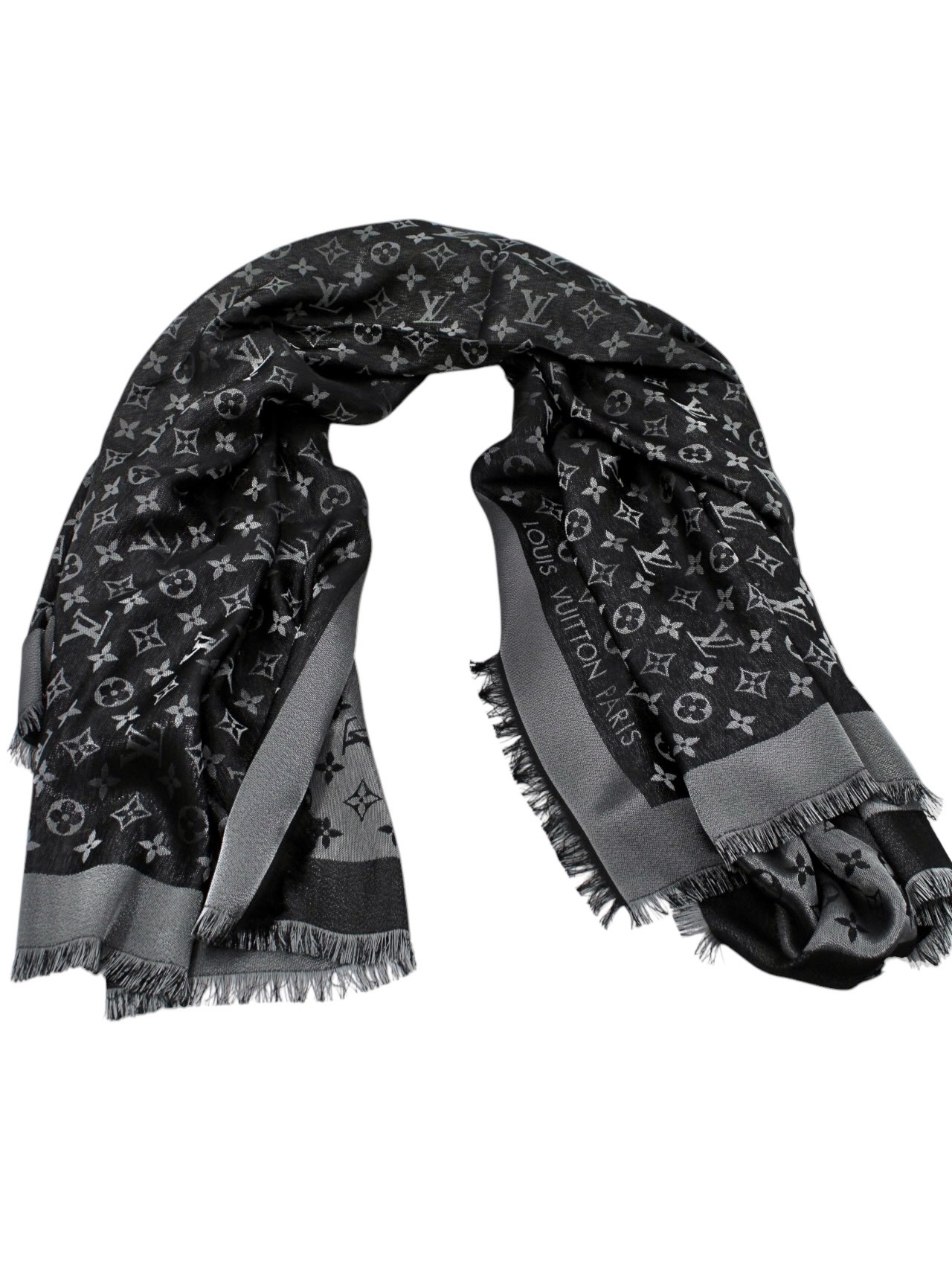Scialle Louis Vuitton Monogram Nero Shine thumb