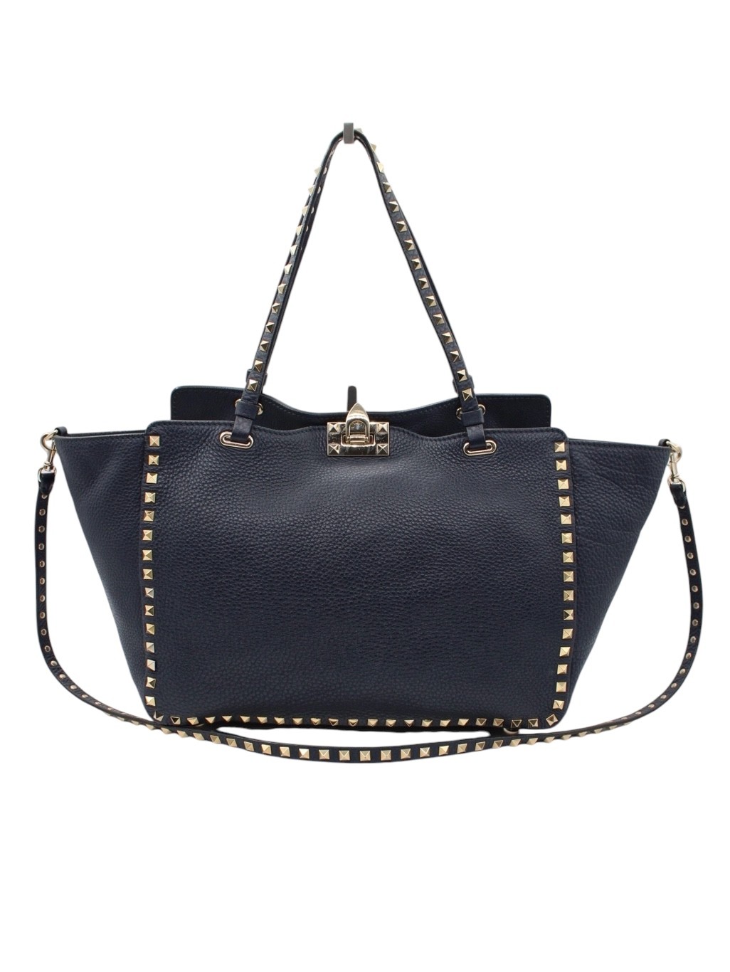Shopper Valentino Garavani Rockstud in Pelle Blu thumb