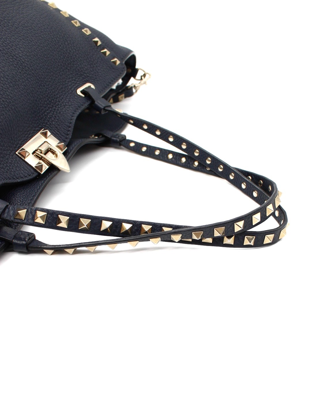 Shopper Valentino Garavani Rockstud in Pelle Blu thumb