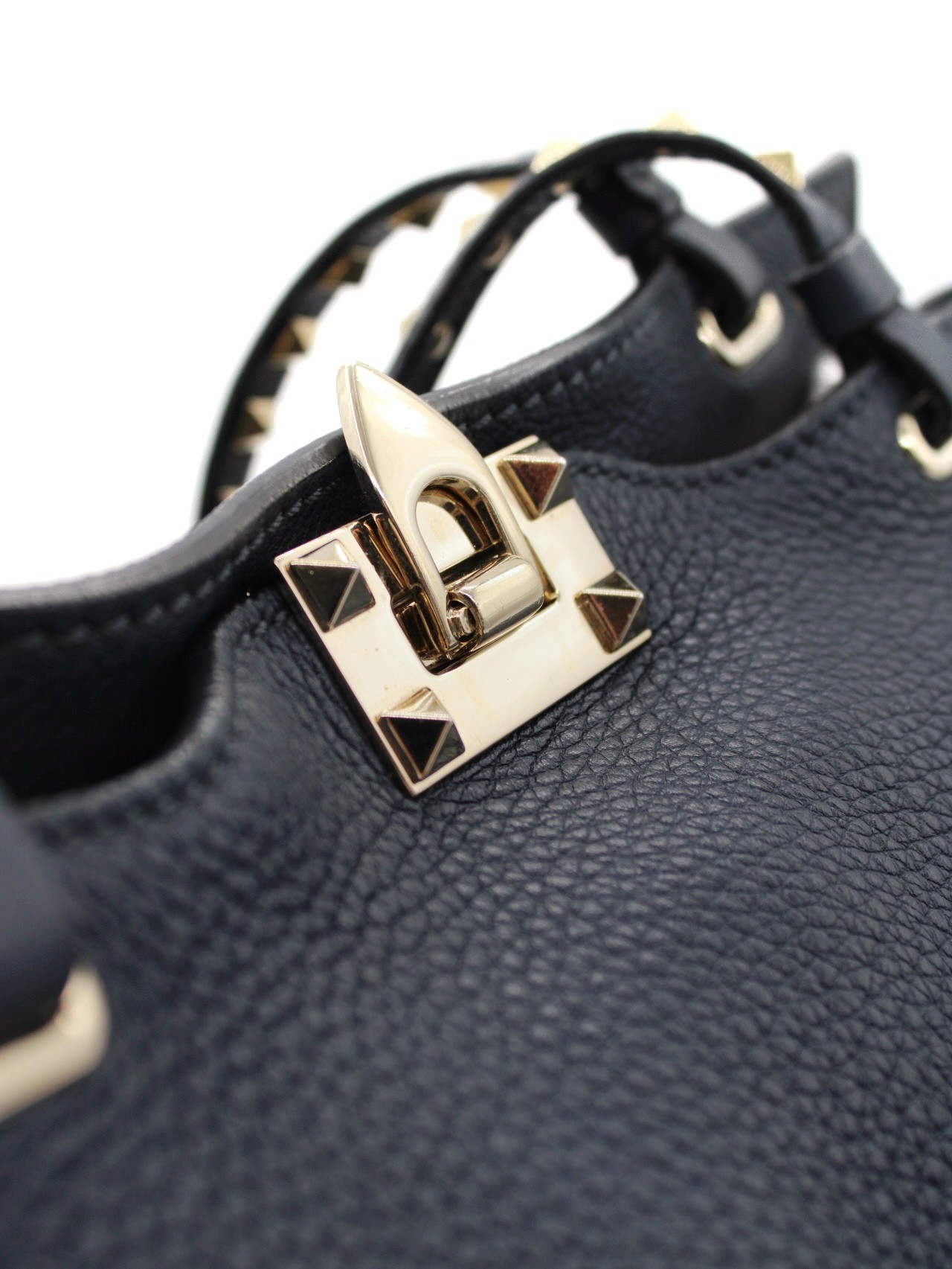 Shopper Valentino Garavani Rockstud in Pelle Blu thumb