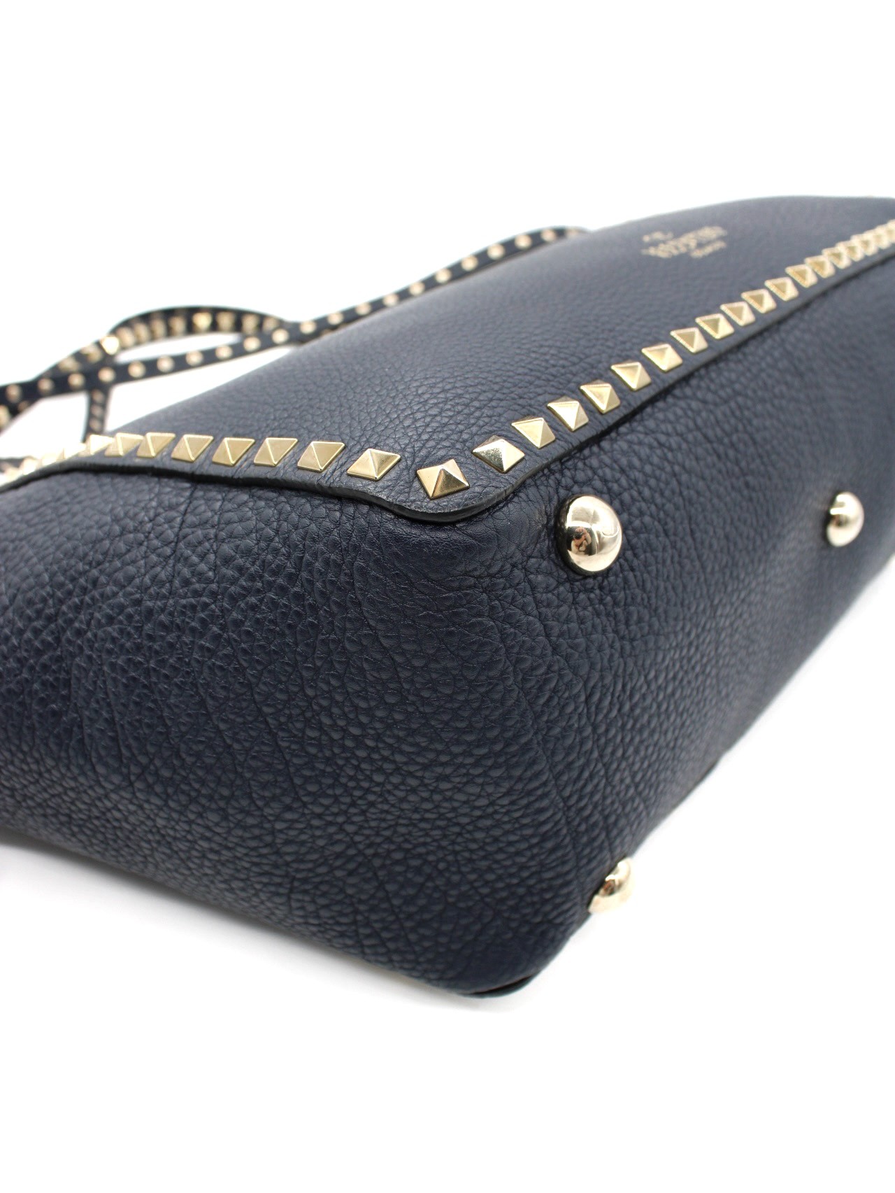 Shopper Valentino Garavani Rockstud in Pelle Blu thumb