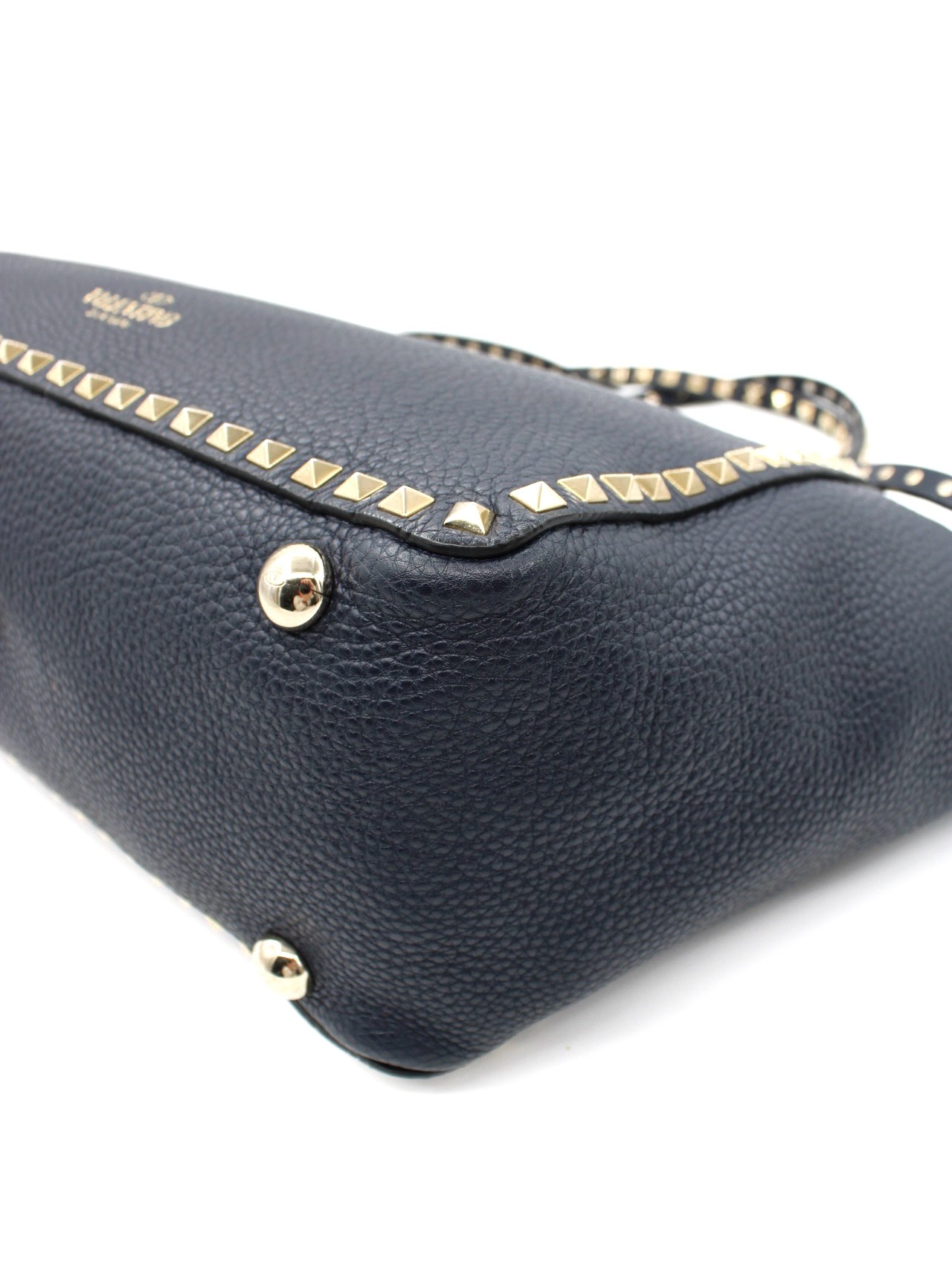 Shopper Valentino Garavani Rockstud in Pelle Blu thumb