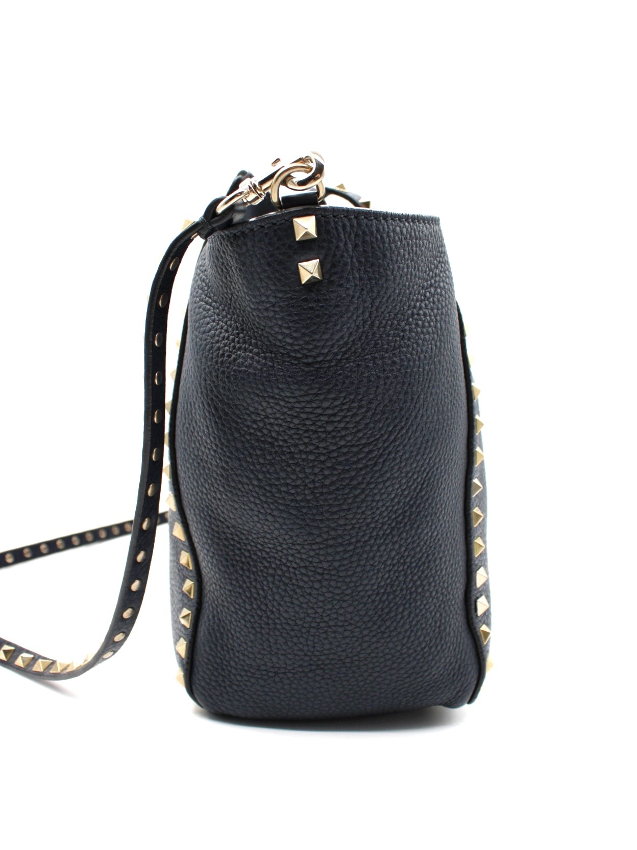 Shopper Valentino Garavani Rockstud in Pelle Blu thumb
