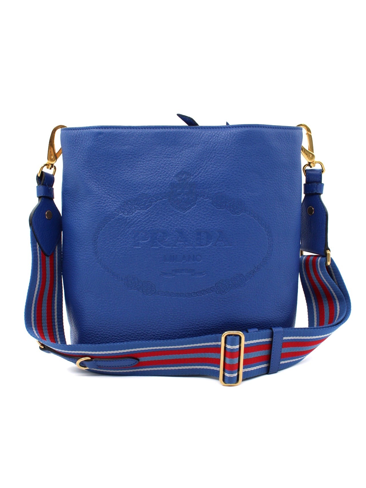 Secchiello Prada in Pelle Blu thumb