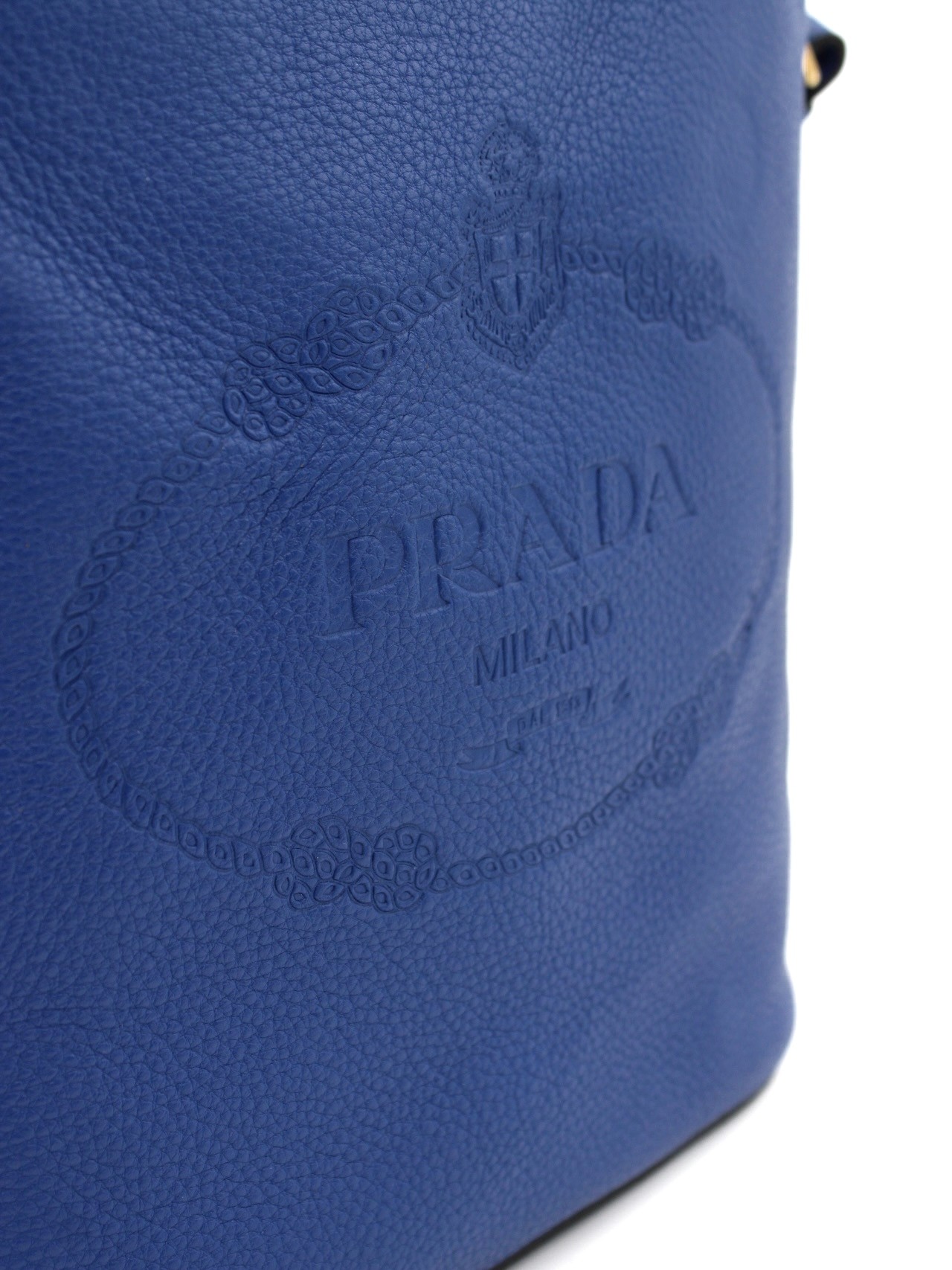 Secchiello Prada in Pelle Blu thumb