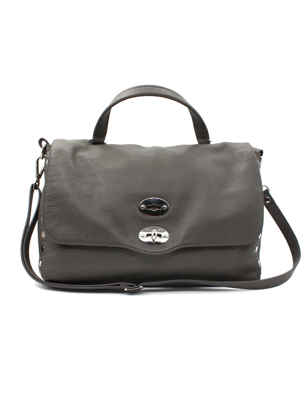 Borsa Zanellato Postina M in Pelle Grigia thumb