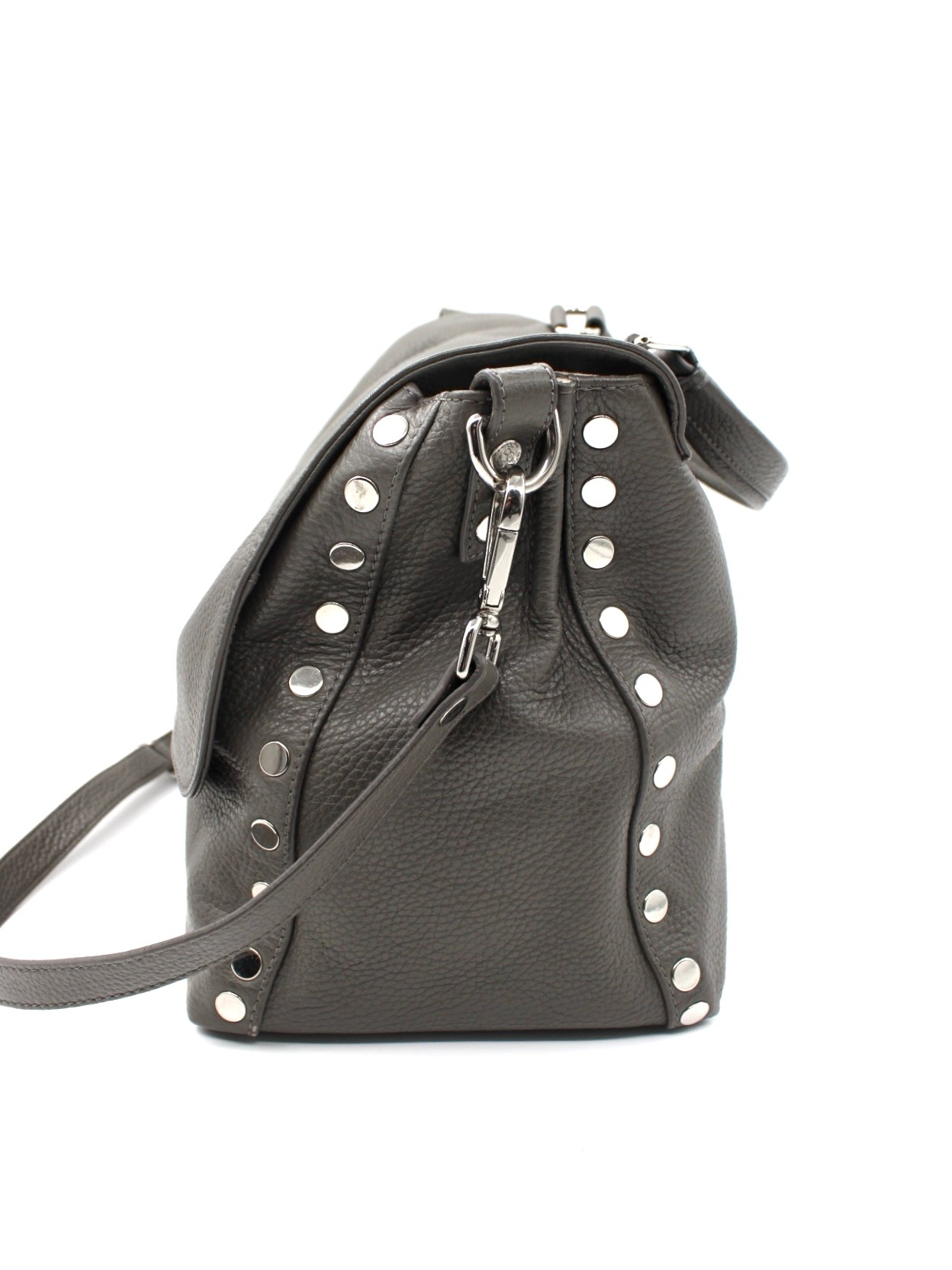 Borsa Zanellato Postina M in Pelle Grigia thumb